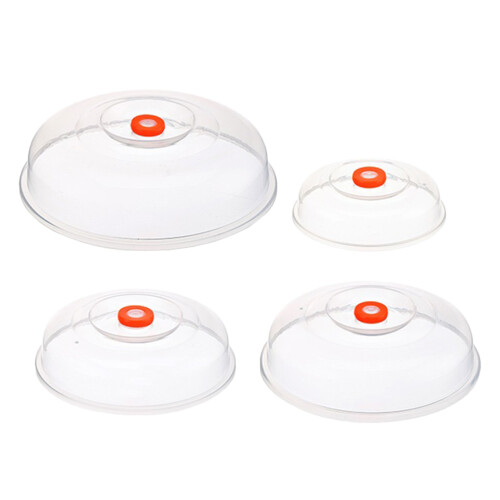 4Pcs Transparent Microwave Food Covers Plate Lids 1