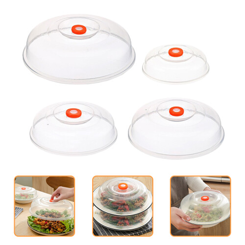 4Pcs Transparent Microwave Food Covers Plate Lids 2