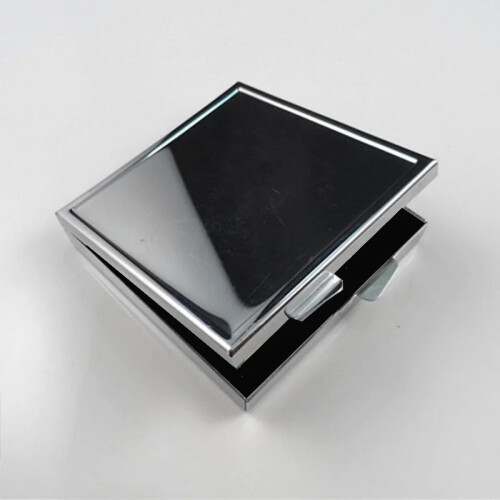 Deluxe Silver snorter box kit = mirror, vial, tube 2