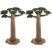 2 Unidades Mini Árbol Artesanal Realista Decoración