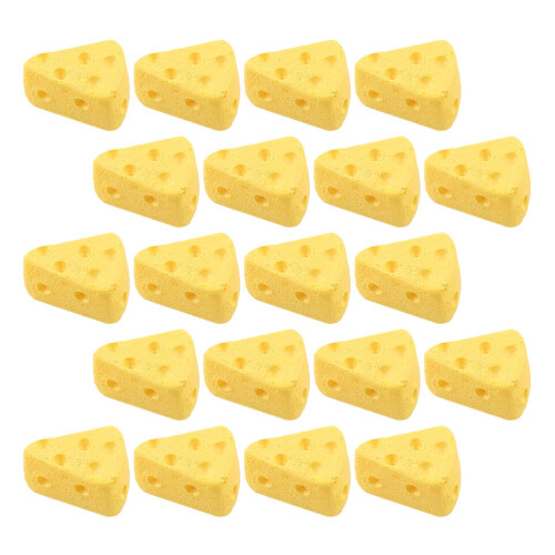 50 uds. pasteles artificiales de queso amarillo imitación, accesorios
