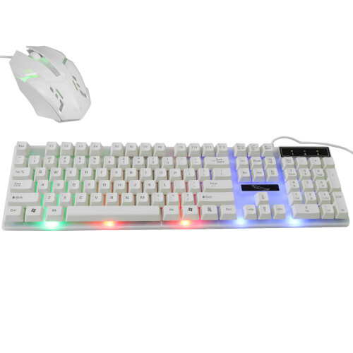 Wired Backlight Mechanical Feel Keyboard Gaming (Weiß) 2