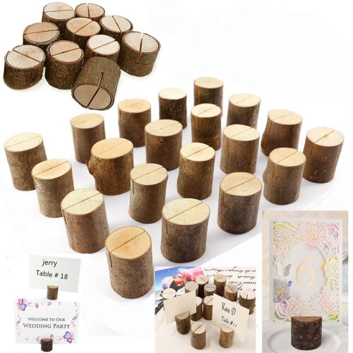 24Pcs Coffee Wood Number Clips Multi-Use Note Holders for Events 2