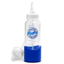 Hands-Free Babyfles - Antikoliek Zelfvoeding Babyfles Systeem 7 oz Glazen Fles (1 Pack - Blauw)