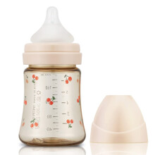 Grosmimi PPSU Fles, Vrij van BPA (6oz Kers_Roze Goud)