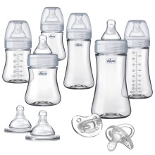 Chicco Duo Deluxe Hybrid Fles Set met Invinci-Glass Binnen/Plastic Buiten - Duidelijk/Grijs