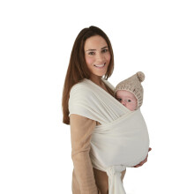 mushie Baby Wrap Draagzak | Biokatoen en Elastaan | Sling voor Baby's 3-16 kg (Ivoor)
