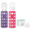 Lifefactory 9oz Glas Babyflaske 2pk Bundle med 2 Stage 3 Nippel (Druer/Raspberry) 1