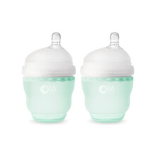 Olababy Set de Botellas Suaves de 2 Piezas Color Menta, 4 Onzas