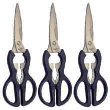 Chef Craft Keukenschaar met RVS Blad, Comfort Grip, Zwart, 8-inch (Verpakking van 3)