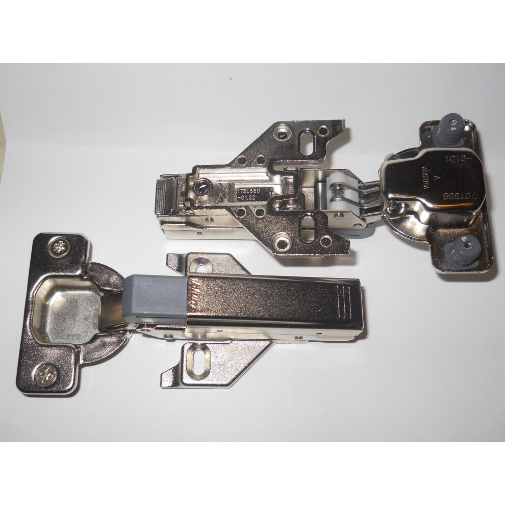 2 Blum 120 Degree Face Frame Clip On Hinge With Soft Close Adapters & Plates-Full Overlay 696735337346