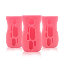 Olababy Silicone Huls voor Avent Natural Glazen Flessen (Set van 3) (8 oz, Roze)