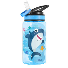 Home Tune Schattige Waterfles voor Kinderen, BPA Vrij & Stevige Print & Lekvrije Flip Straw, 15oz - Haai
