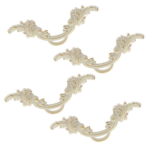 Yoohey 4 Pack 2.5" (64mm) Vintage Drawer Pull Handles Antique Cream White