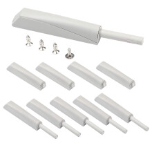MLKING Magnetic Push Open Latches for Cabinets Drawers 10 Pack Light Grey Recessed Cabinet Doors Push to Open Cabinet Hardware Kitchen Push Touch Rele