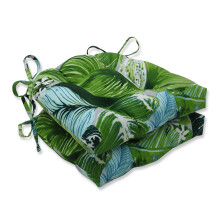 Pillow Perfect Buiten/Binnen Stoelkussens, 15.5" x 16", Groene Lush Leaf Jungle 2 Stuks