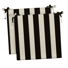 RSH DECOR: Cojines de Espuma para Asientos Exteriores Set de 2 | 17" x 17" x 2" | Tela Resistente a Todo Clima | Negro y Blanco S