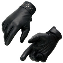 Milwaukee Leather MG7760 Kvinders Sorte Læder Handsker med Gel Håndflader - XX-Large