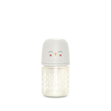 Suavinex Bonhomia Glas Fles met SX PRO Siliconen Speen, Antikoliek Flesjes, 0mo, 4oz, Beige