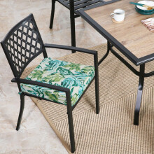 FUNHOME Buitenstoel Kussens 18"x18"x2.5" Set van 2,Waterdichte Tuinstoel Kussen met Rits&Touwen