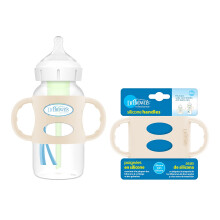 Maniglie per Biberon Dr. Brown's in Silicone 100%, Ampio Collo, Facili da Rimuovere, Ecru, 4m+, 1 Confezione