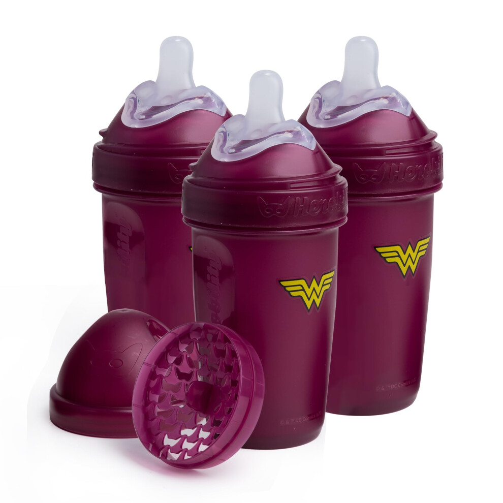 Wonder Woman Dc Comics - Double Anti-Colic Baby Bottles - 8.5 Fl Oz/240Ml - 3-Pack Herobility