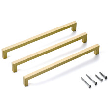 Aibeli 10 Pack 10 Inch Hole Center Gold Square Kitchen Cabinet Pulls