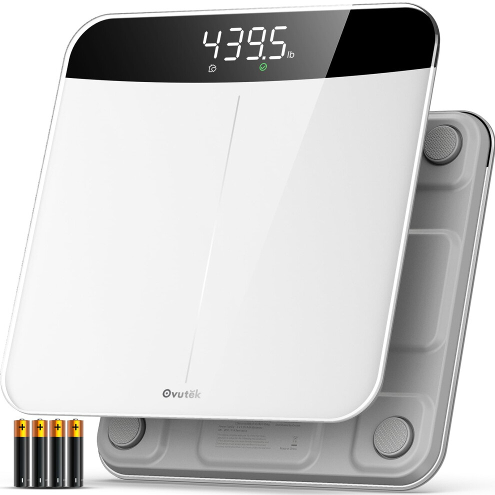Ovutek Scale For Body Weight, Highly Accurate 450Lb Digital Bathroom Scales For People, Automatic Weighing Machine For Baby, Pet, Light Items, Large L