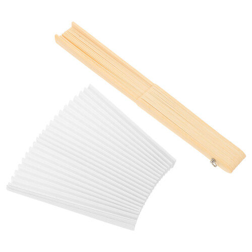 3Sets Creative DIY Hand Fan Frames Bamboo Paper Foldable Multi Color 2