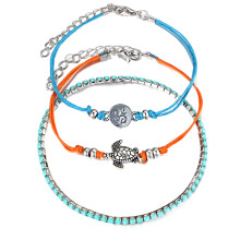 3 Pièces Femmes Bracelets Ensembles Rune Tortue Trois Étages Pendentif