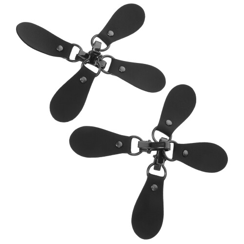 4 hebillas ropa, artificial, metal negro