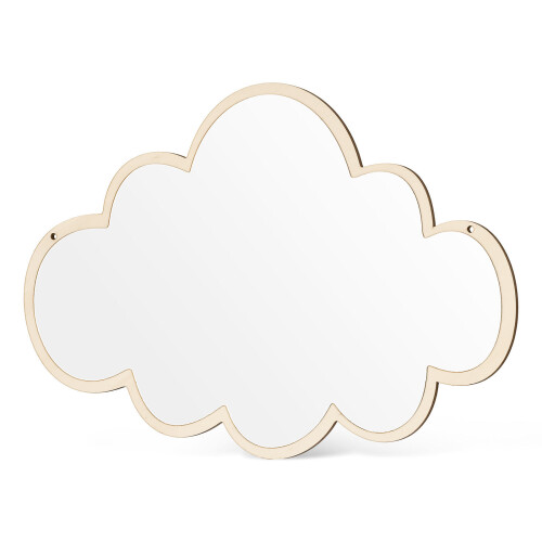 1Pc Silver Acrylic Mirror Cloud Shape Self Adhesive Safe Kids Mirror