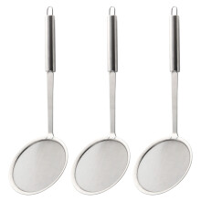 3Pièces Cuillère Filtre Acier Inoxydable Skimmer Manche Long Argent