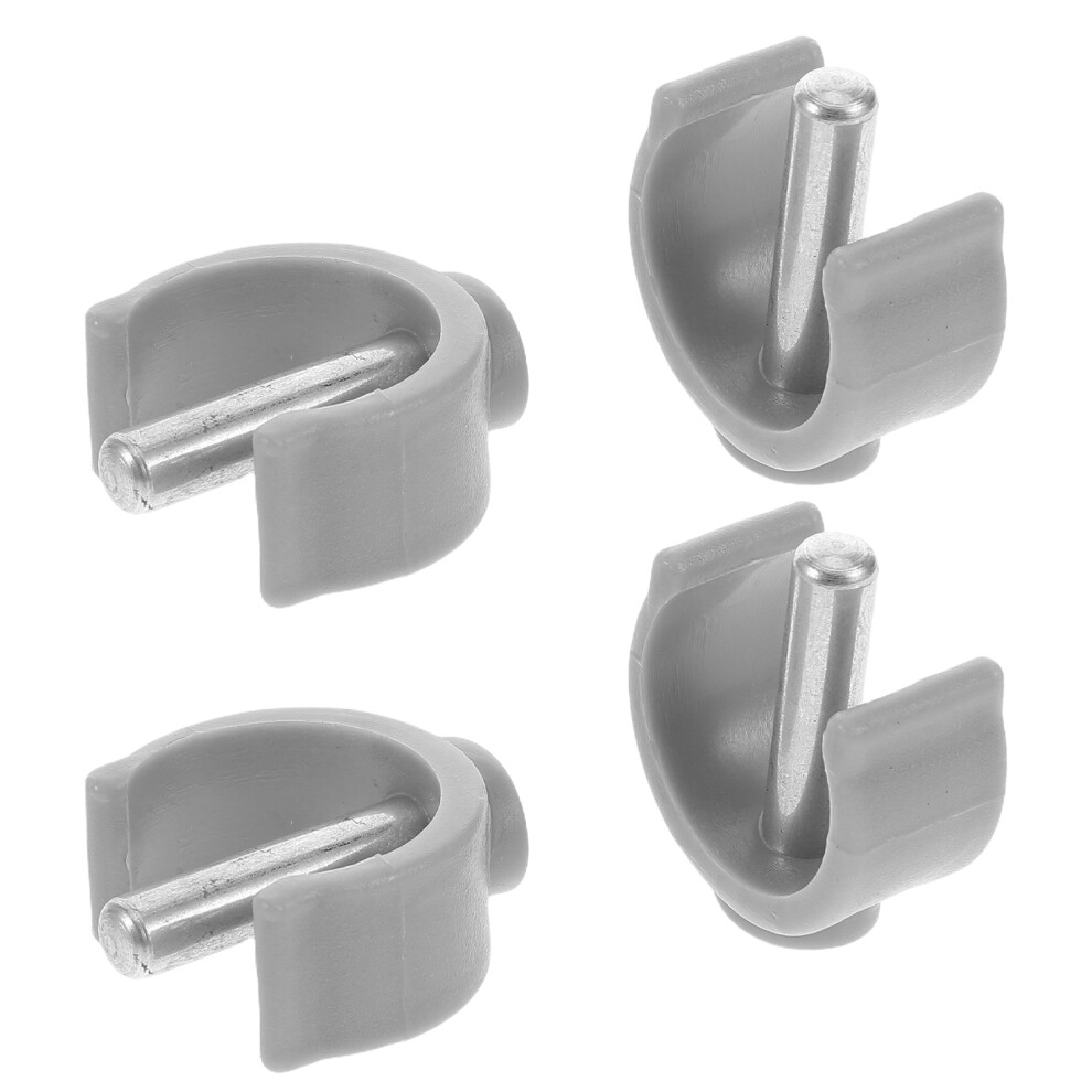 Happyyami Grey 4Pcs Abs Crutch Clamp Buckles Secure Walking Stick Clips