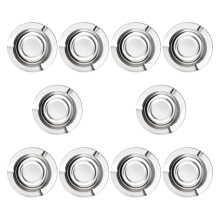 10Pcs Stainless Steel Round Ashtray For Cigarettes Indoor Outdoor Use