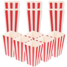 24Pcs Red Paper Popcorn Buckets Party Favor Snack Containers
