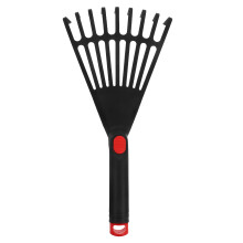 Leaf Rake Plastic With Handle For Small Garden Black