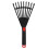 Leaf Rake Plastic With Handle For Small Garden Black 1