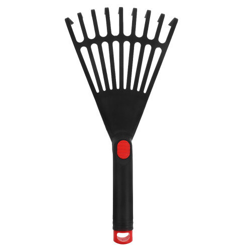 Leaf Rake Plastic With Handle For Small Garden Black