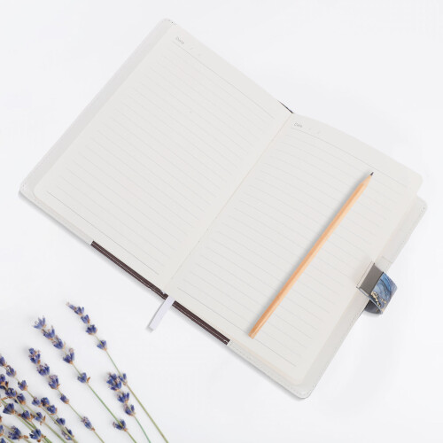 Lockable Dark Blue Diary Notebook PU Paper Journal for Home 1