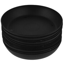 20Pcs Plastic Plant Trays for Home Use Black Round Plant Drip Saucers