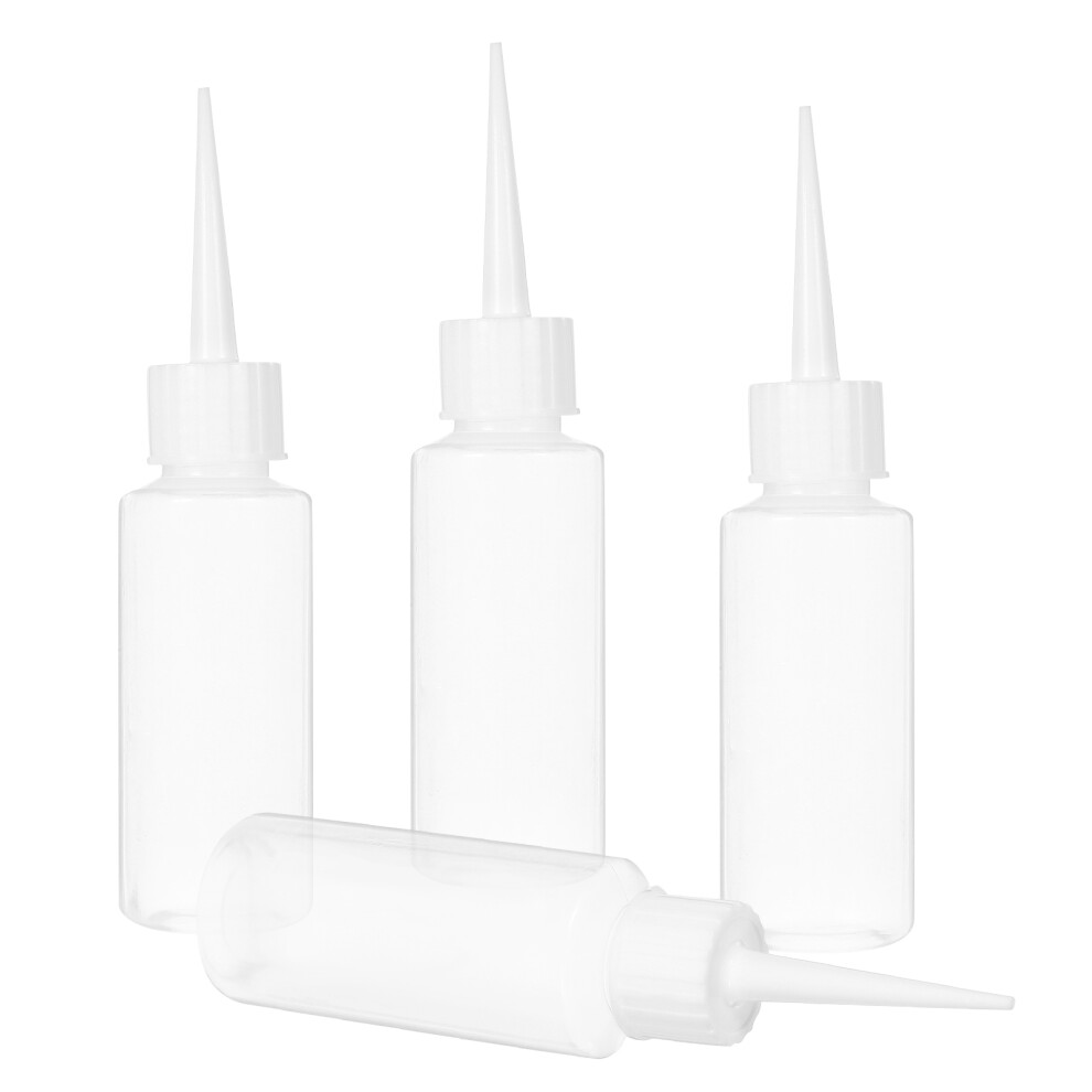 4Pcs 50Ml Plastic Squeeze Bottles For Liquid Glue, White 3212212527290