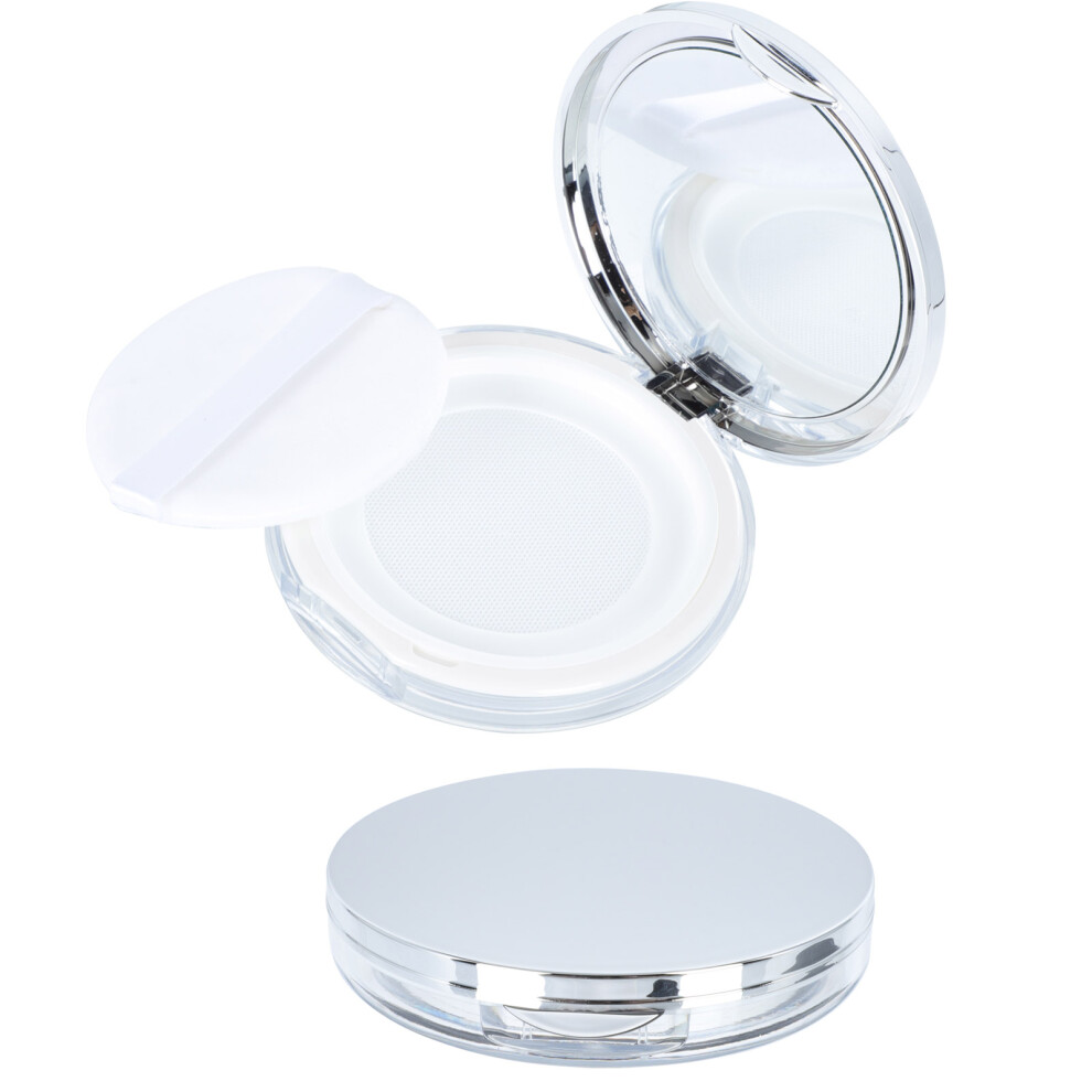 Supvox Silver 2Pcs Refillable Loose Powder Holder Lightweight Makeup Box
