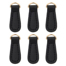 6Stk Schwarze Leder Reißverschluss Ersatzzüge Zipper Puller Für Jacken