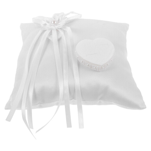 white ring pillow square wedding ring holder