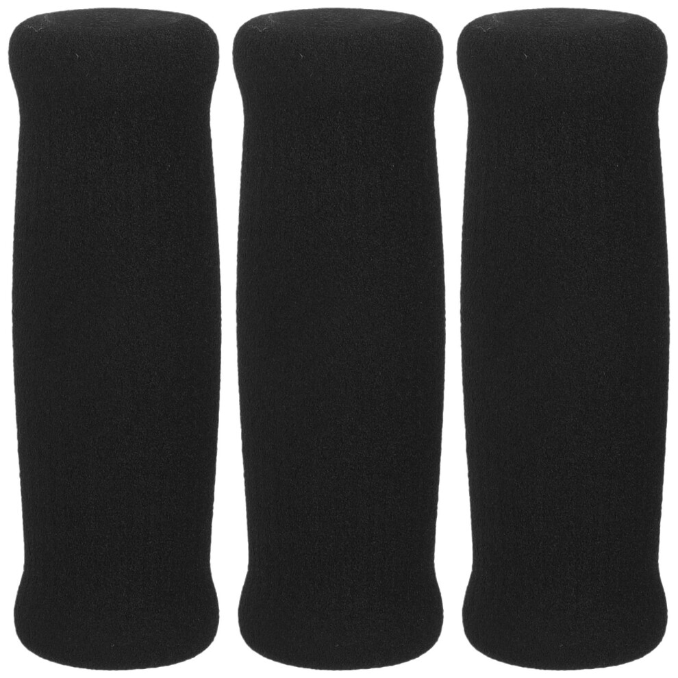 Solustre Black 3Pcs Sponge Cane Handle Grip Replacement Non-Slip Crutch Wraps