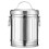 Silver Galvanized Iron Ashtray with Lid Vintage Desktop Trash Bin 1