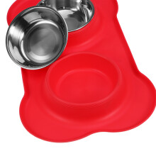Red Dog Feeding Bowls Silicone Base Non-Slip Pet Feeding Bowls