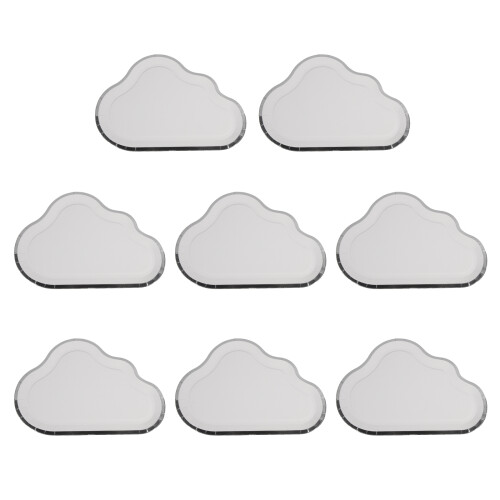8Pcs Paper Cloud Plates White Disposable Dish Plates for Events
