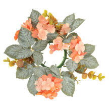 Artificial Hydrangea Eucalyptus Candle Ring Wreath for Tabletop Decor
